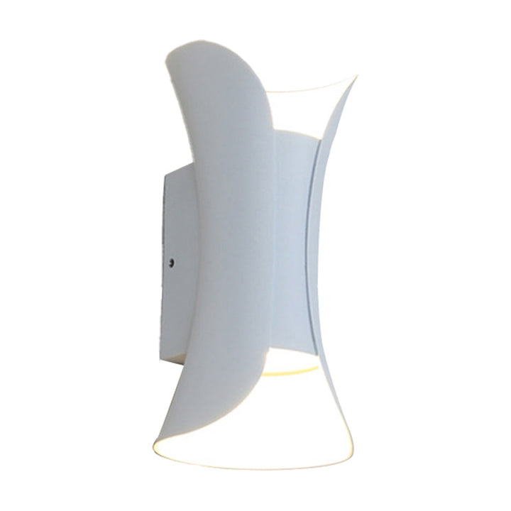 Liten/Stort Flared LED Vegglampe Moderne Metall 2 Lyspærer Svart/Hvit/Hvit-Gull Opp Ned Lys for Terrasse | Skanto