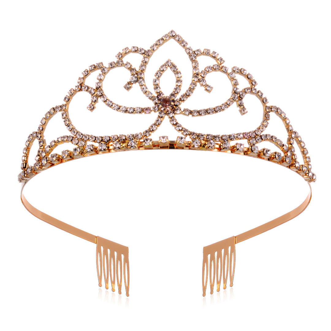 Dame Elegant Strass-Tiaras med blomsterdesign Skanto