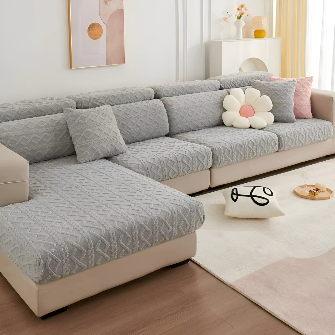 Trekk til sofa i fløyel med diamantmønster – Mykt og luksuriøst | Passer perfekt til enhver sofa