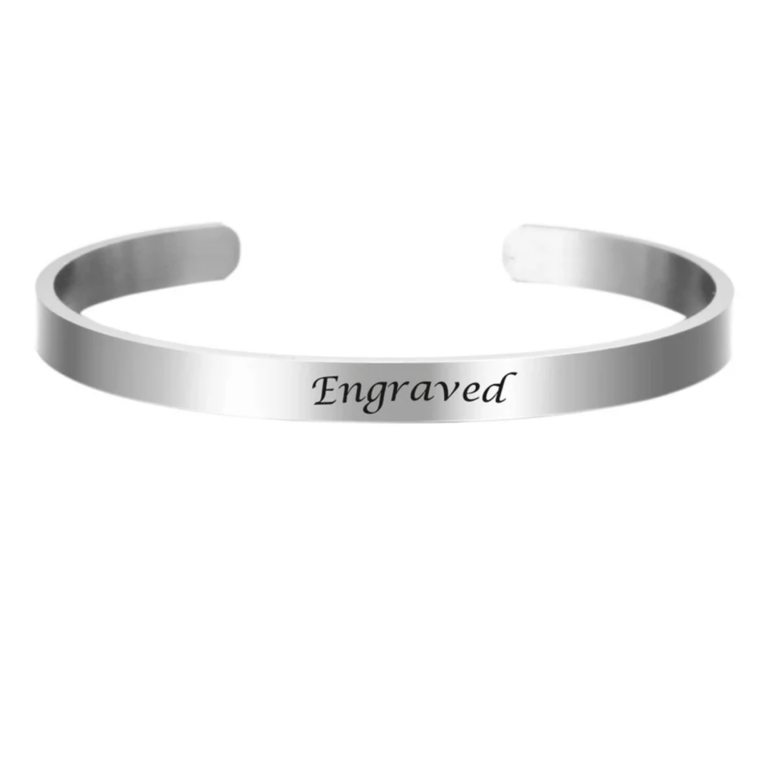 Skanto | Graviertes Edelstahl-Armreif | Personalisiertes minimalistisches Design