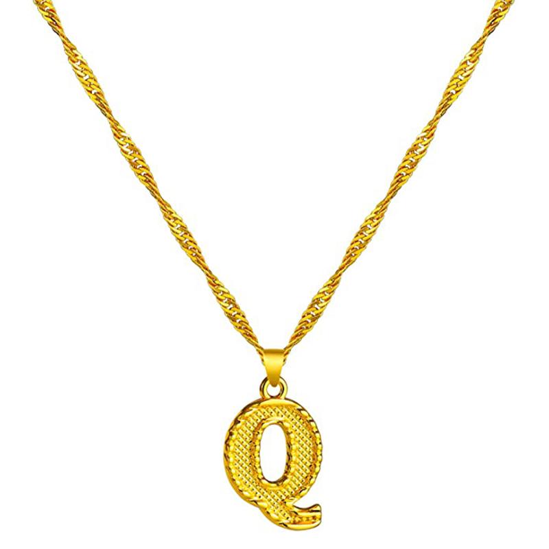 Skanto | 18K gullbelagt initial bokstav halskjede