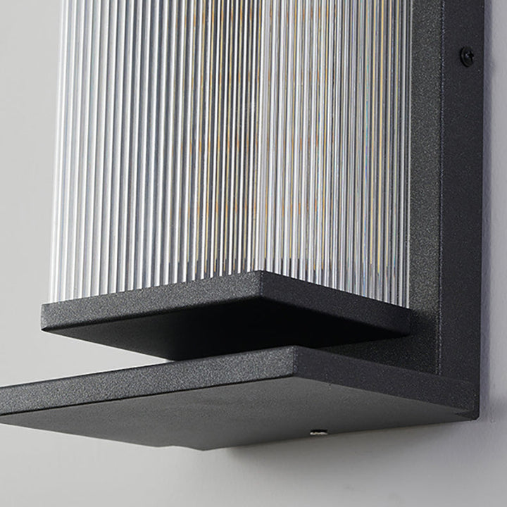 Moderne Minimalistisk Vanntett Rektangulær Rustfritt Stål Akryl LED Vegglygte Lampe For Utendørs Patio | Skanto
