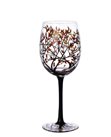 Skanto | Four Seasons Tree Wine Glasses – Håndmalt Kunst