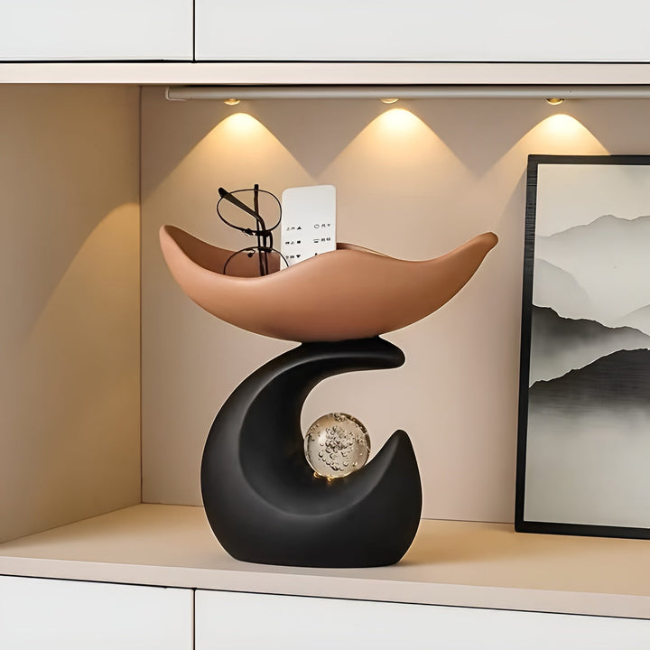 Resin-organiseringsbrett – moderne bølgedesign | Stilig oppbevaring for nøkler, briller og smykker