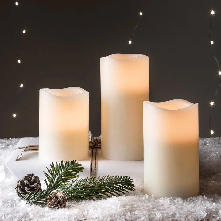 Skanto | Sett med 3 høye flameless voks LED lys