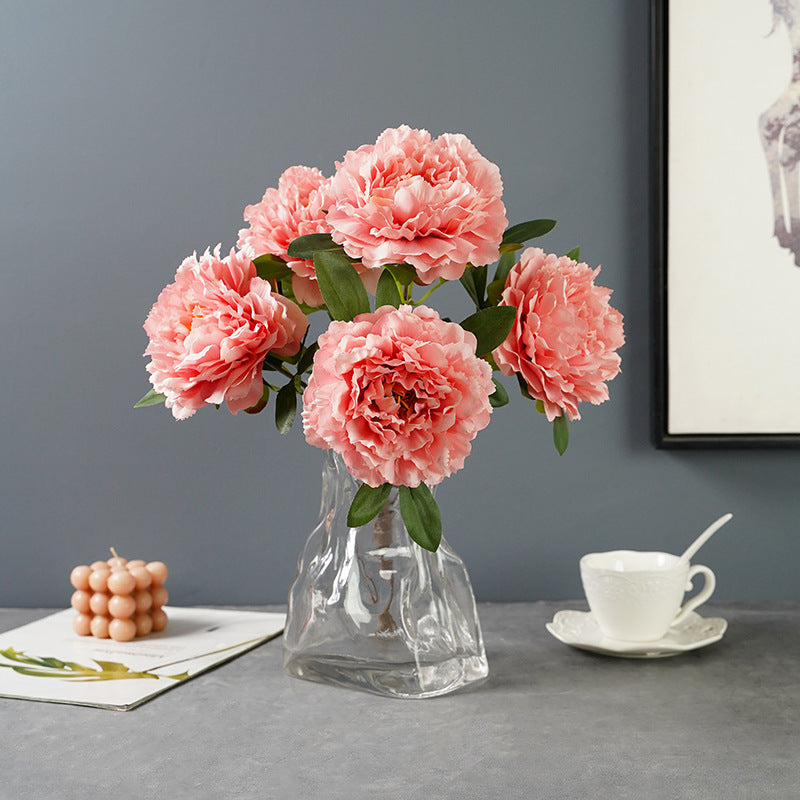 Kunstige 5 store hodet peonblomster