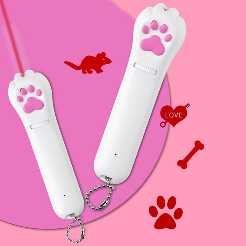 PurrPlay USB-skjermer Katzenlaser-Spielzeug – Interaktive LED-lys med 4 kart