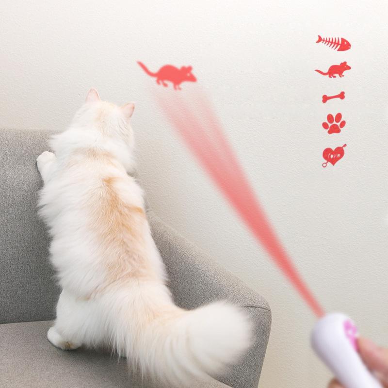 PurrPlay USB Oppladbart Katt Laserleketøy – Interaktivt LED Lys med 4 Mønstre | Skanto