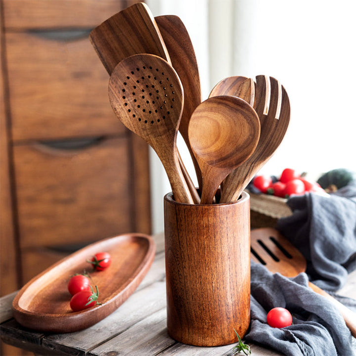 Teak Wood Bestikksett | Norvo