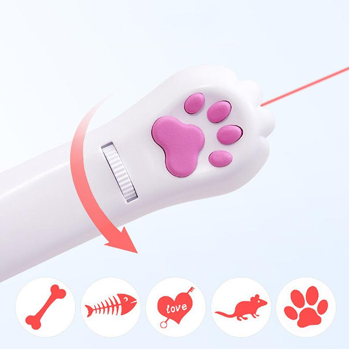 PurrPlay USB-skjermer Katzenlaser-Spielzeug – Interaktive LED-lys med 4 kart