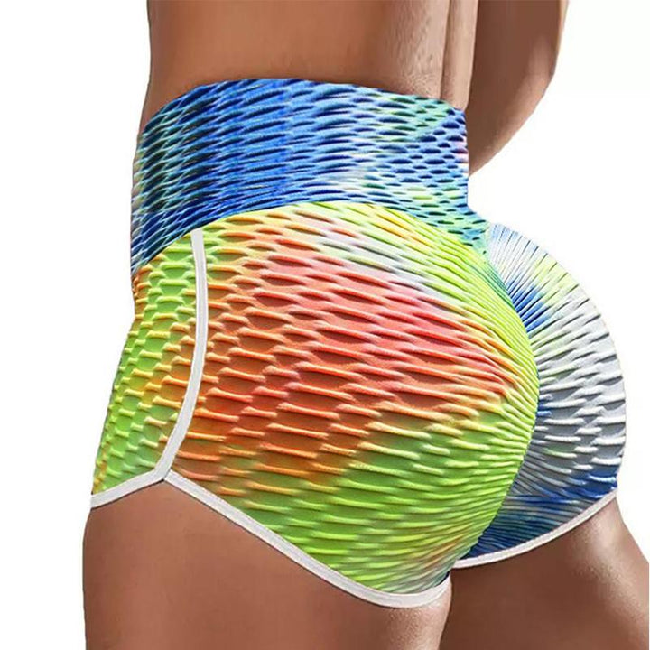 Skanto | Tie-Dye Print Høy Midje Yoga Shorts