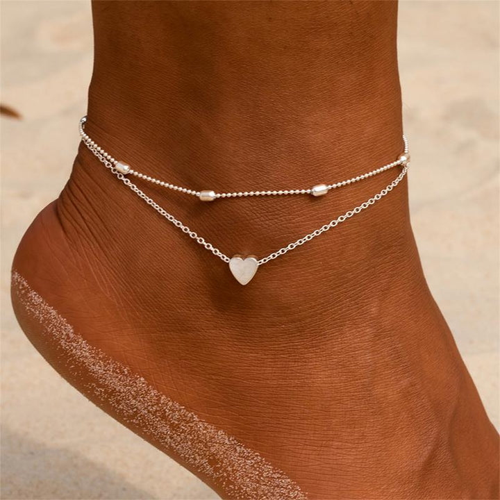 Skanto | Motemassasje Hjerte Anklets for Kvinner