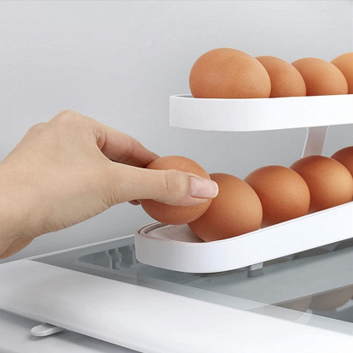 Automatisk rulle-egg-hylleholder-lagringsboks | Skanto