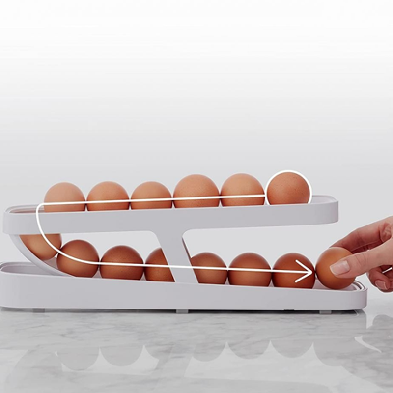Automatisk rulle-egg-hylleholder-lagringsboks | Skanto