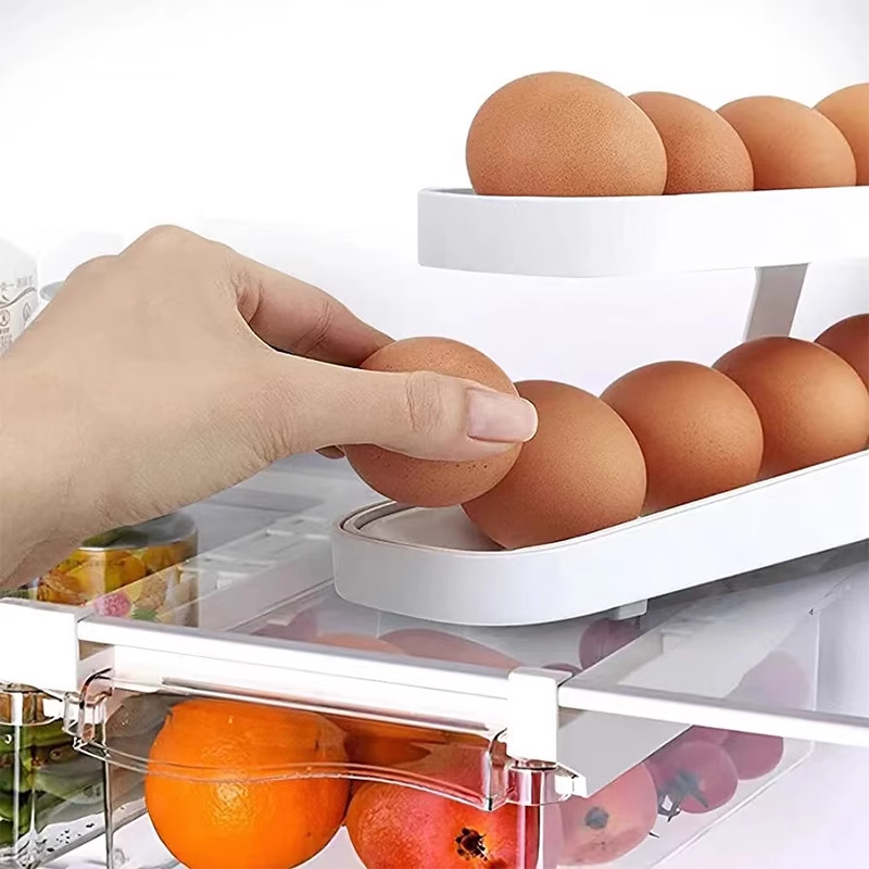 Automatisk rulle-egg-hylleholder-lagringsboks | Skanto