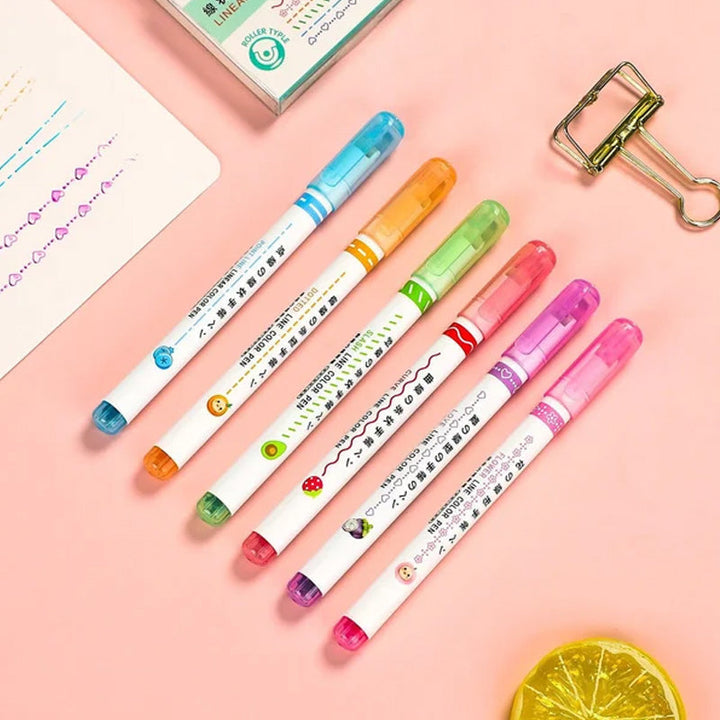 Skanto | BESTE GAVER TIL BARN - Dual Tip Markers med 6 forskjellige kurveformer fine spisser