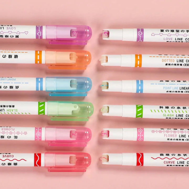 Skanto | BESTE GAVER TIL BARN - Dual Tip Markers med 6 forskjellige kurveformer fine spisser