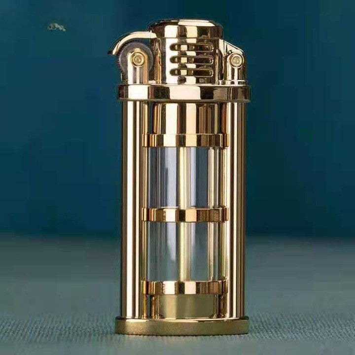 Transparent vindtett Metall Kerosene Flamme Fusjon Lighter | Skanto