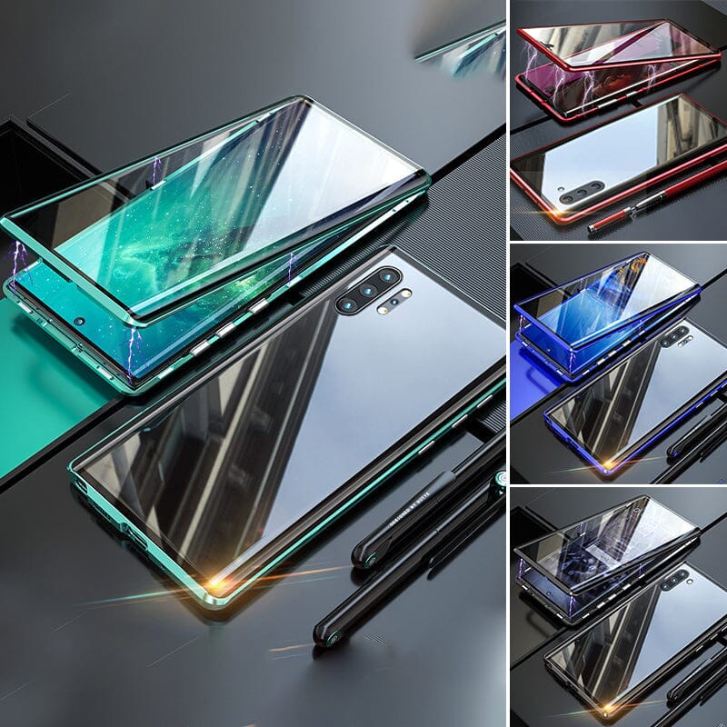 Skanto | Magnetisk herdet glass dobbeltstående telefonveske for Samsung