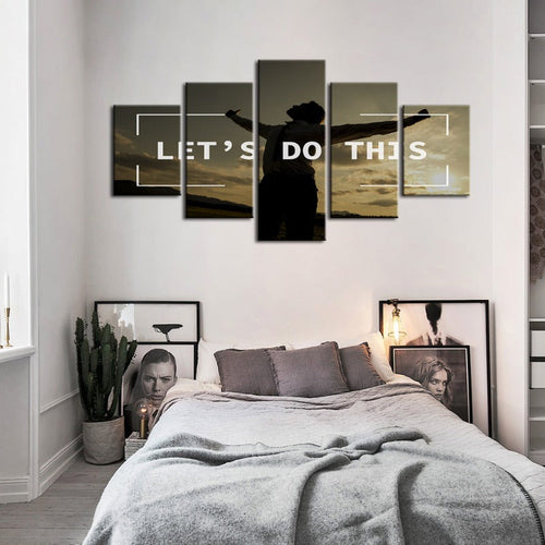 5 Stykker La oss gjøre dette - lerret veggkunst maleri | Skanto