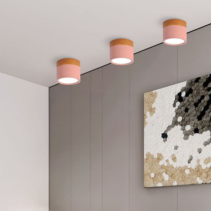 Moderne LED-deckenleuchte, flatenbündig, sylinderformig