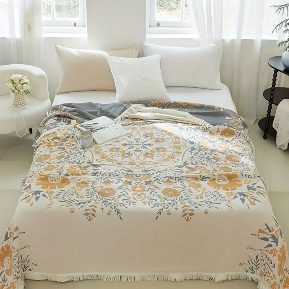Skanto | Versailles-Inspirert Reversibel Blomsterpledd