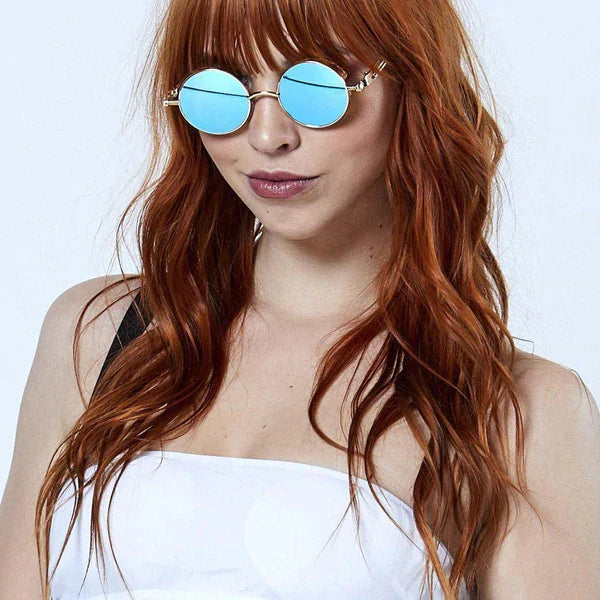 Skanto | Solbriller Steampunk Rund Linse Metallramme Unisex Briller