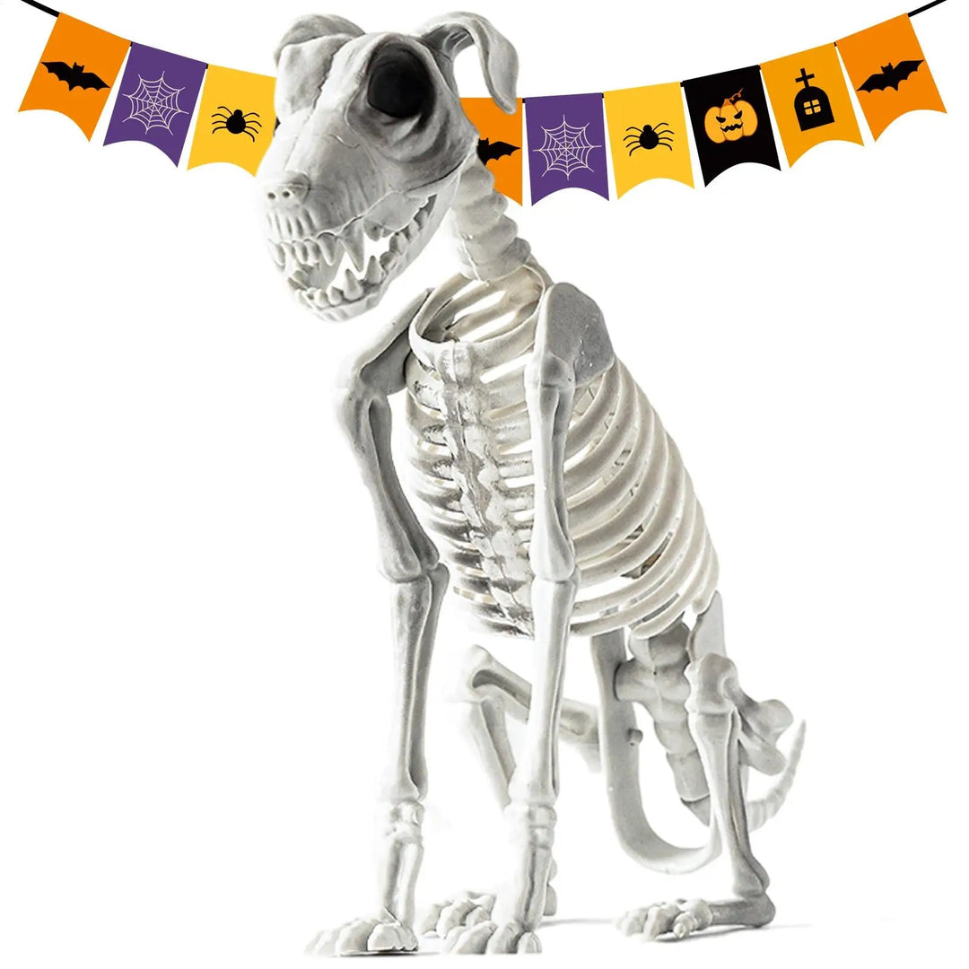 Skanto | Spooky Skeleton Dog Halloween Dekor Statuer