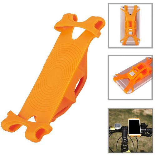 Universell silikone telefonholder for cyklen, skridsikker, justerbar | Skanto
