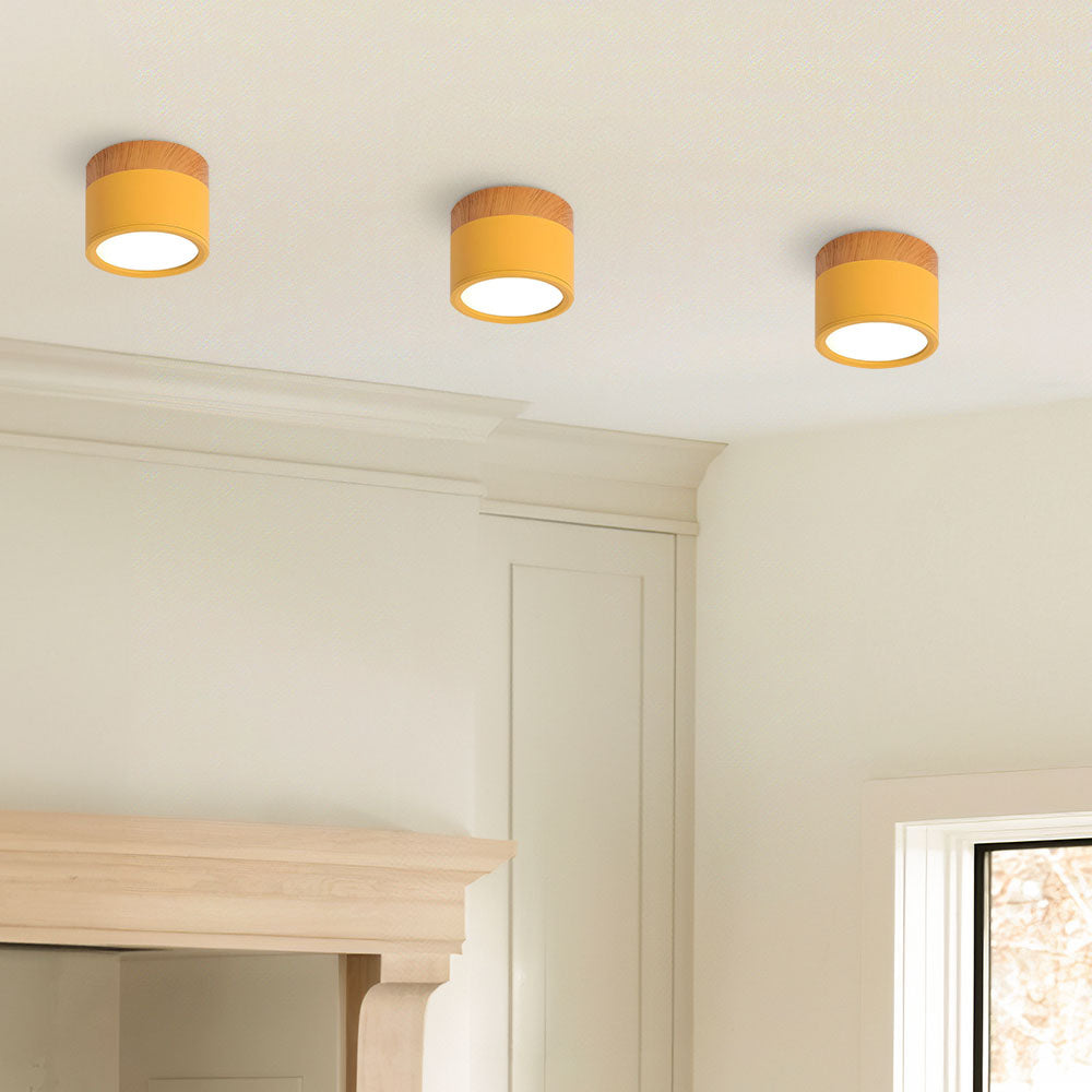 Moderne LED-deckenleuchte, flatenbündig, sylinderformig