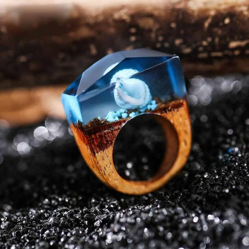 Quanta - Blå Seashell Resin Ring | Skanto