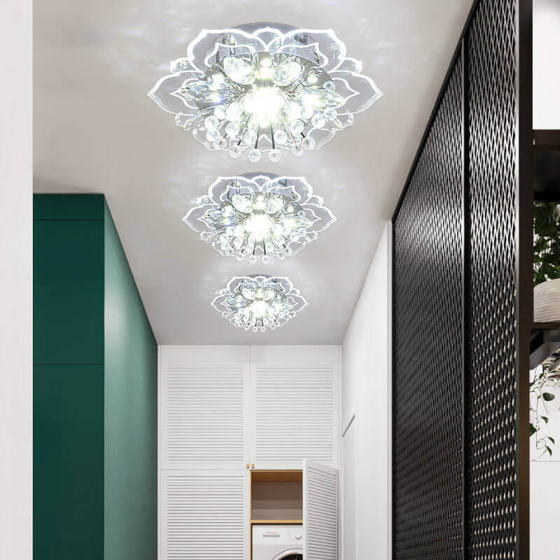 Skanto | GlowPetal LED Krystall Taklampe | Blomsterformet | Moderne Design | Energisparende | Dekorativ Belysning