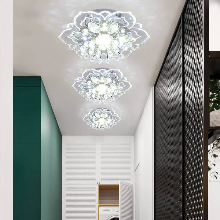Skanto | GlowPetal LED Krystall Taklampe | Blomsterformet | Moderne Design | Energisparende | Dekorativ Belysning