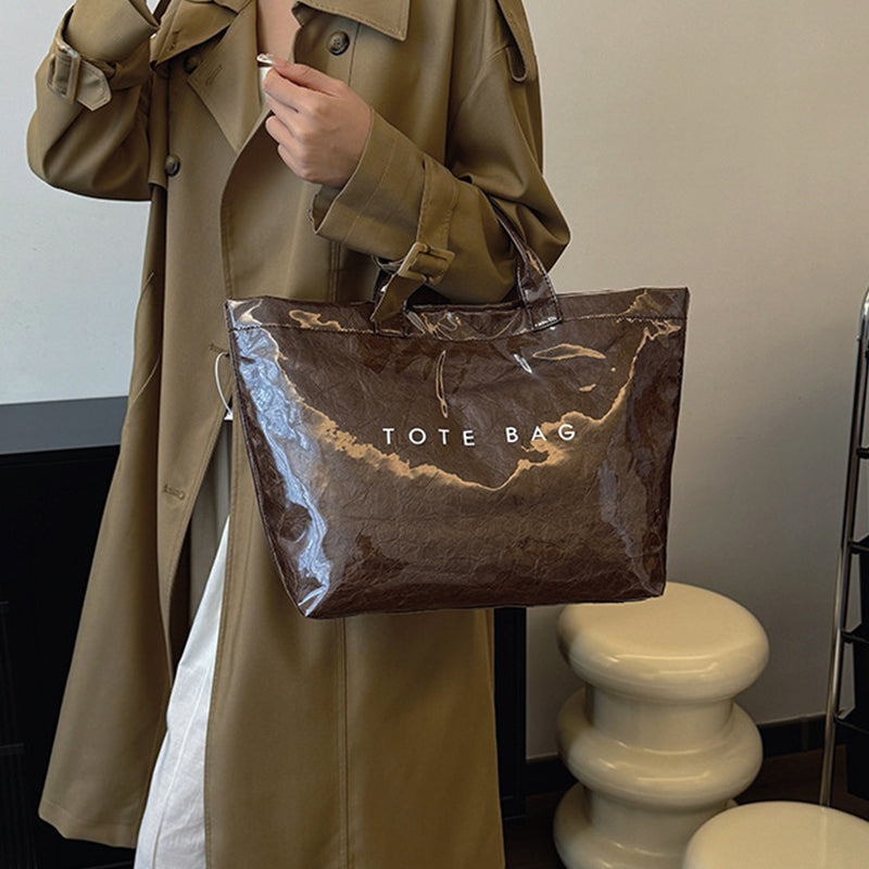 Kvinner Bokstavtrykk Tote Bag | Skanto