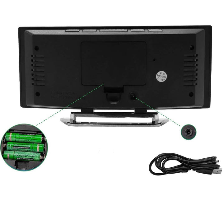 Skanto | Buet LED Digital Vekkerklokke - Rass