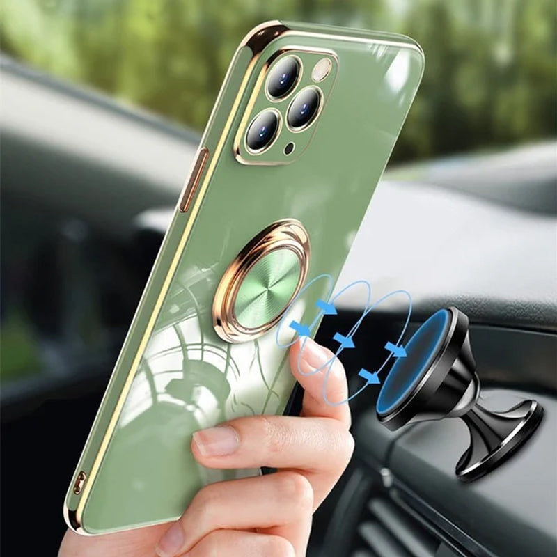 Plateret iPhone-deksel med ring | Skanto