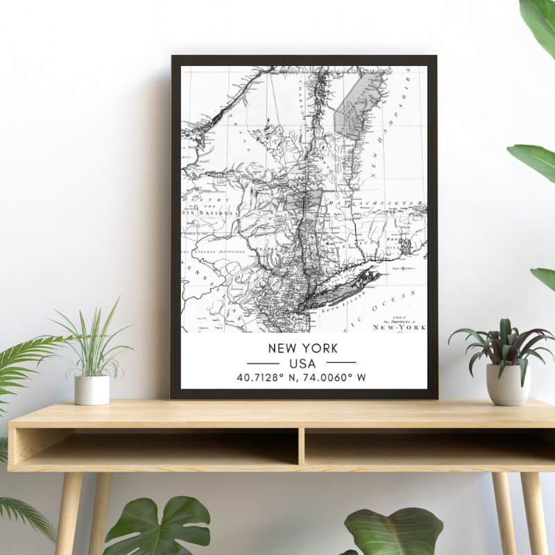 Kart over New York City – Lerretsbilde