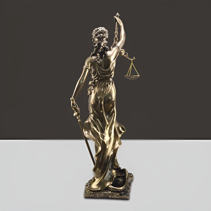 Statue av Godin of Justice – En elegant dekorativ skulptur av Justitia