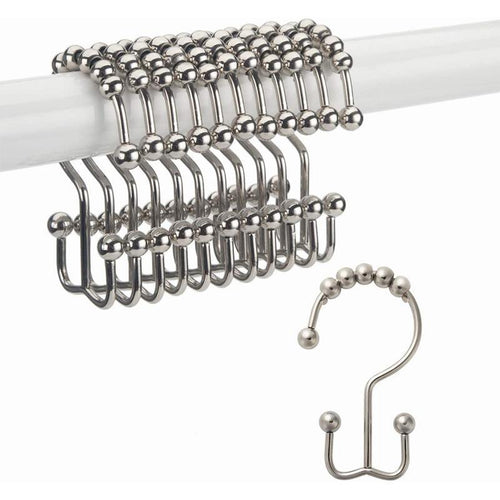 Rustfrie ståldusjforhengskroker (12 stk) | Skanto