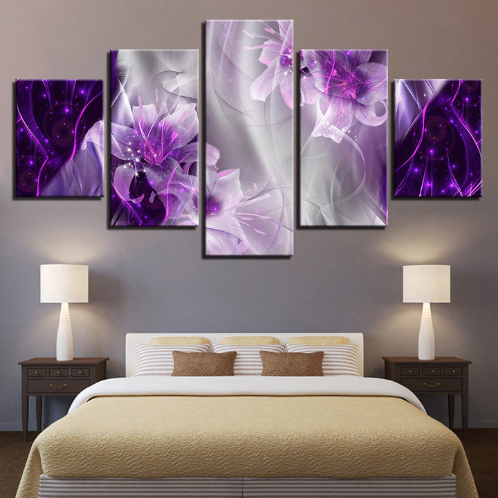 Fantasy Purple Lilien 5 stk - Lerret veggkunst maleri