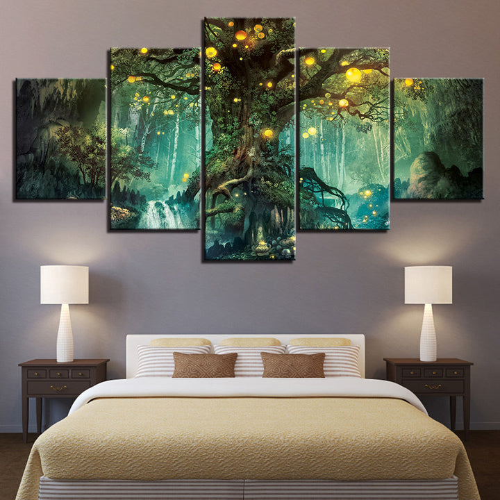 Magic Forest Trunk 5 Stykke - Canvas Veggkunst Maleri