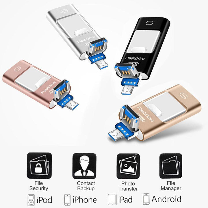 Skanto | Bærbar USB-minnepinne for iPhone, iPad og Android