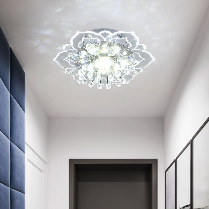 Skanto | GlowPetal LED Krystall Taklampe | Blomsterformet | Moderne Design | Energisparende | Dekorativ Belysning