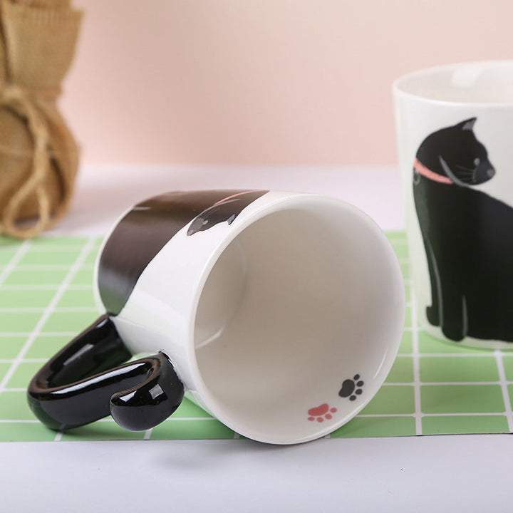 Skanto | Søt Håndlaget Svart Katt Lykke Kaffe Kopp