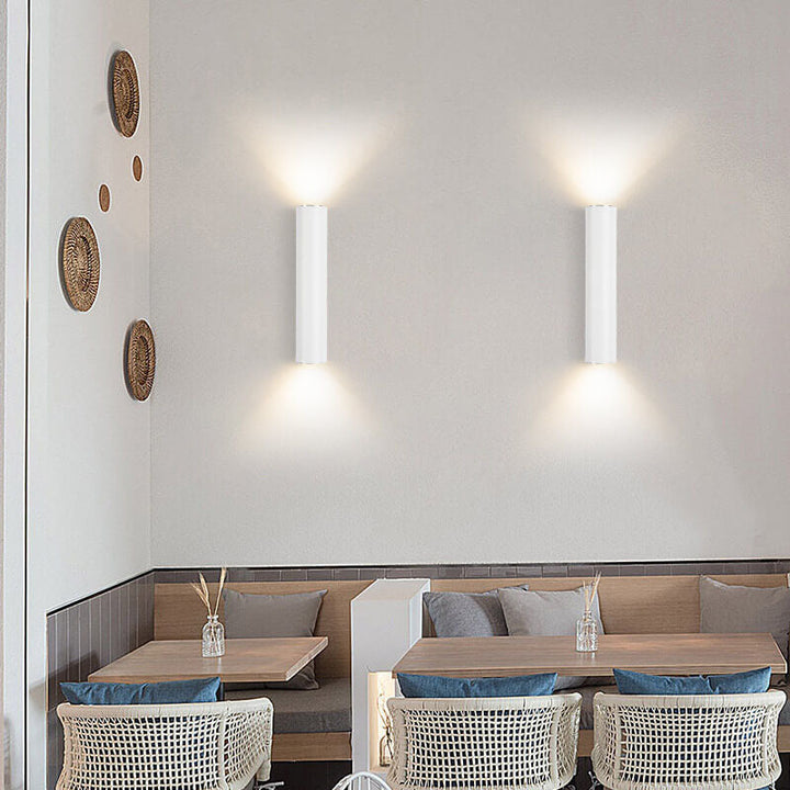 Skanto | Enkel Aluminium Sylinderformet 2-Lykt Vegglampe