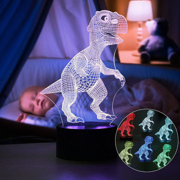 Skanto | Dinosaur Nattlys - 3D Dinosaur Lys - T Rex Nattlys