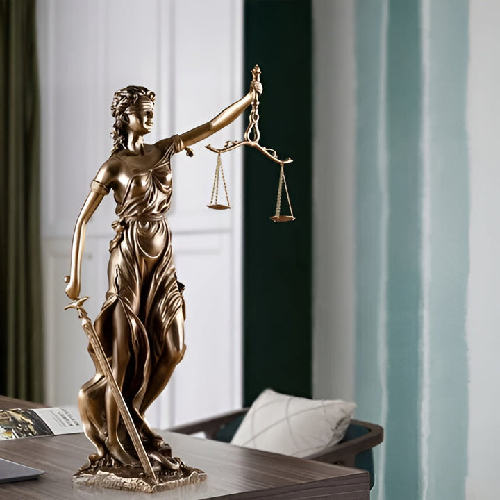 Statue av Rettferdighetens Gudinne – En elegant dekorativ skulptur av Justitia | Skanto