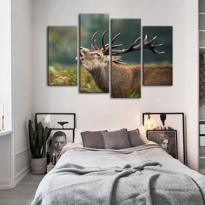 4 Delt Bleating Elk - Lerret Veggkunst Maleri | Skanto