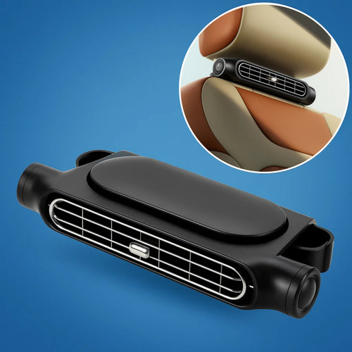 CoolDrive | USB Bilsete Kjølevifte – Justerbar 3‑Hastighet – Still Quiet USB-Drevet – Borrelåshodestøtteklips for Førere Passasjerer Kjæledyr Skanto