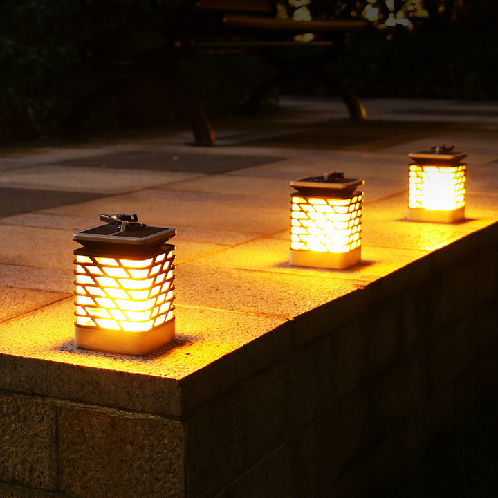 Skanto | Solcelledrevet LED hage lampe med ribbet design – Dekorativ utendørs belysning for hage